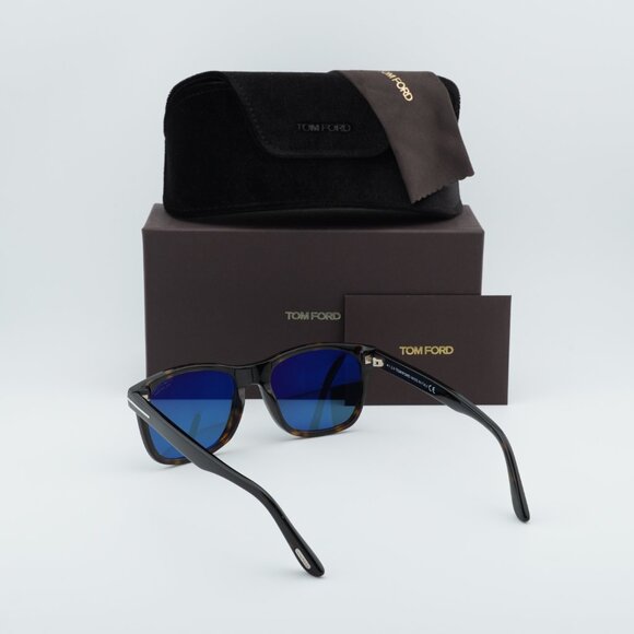 Tom Ford Eric-02 FT0595 52D Sunglasses Havana Square Frame, Polarized Lenses - Picture 9 of 9